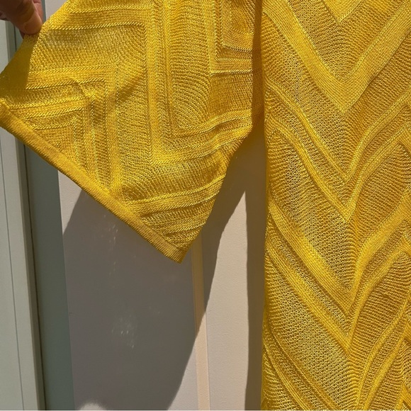 M Missoni Sunshine Yellow Chevron Knit Drawstring Hem Top - Picture 7 of 11